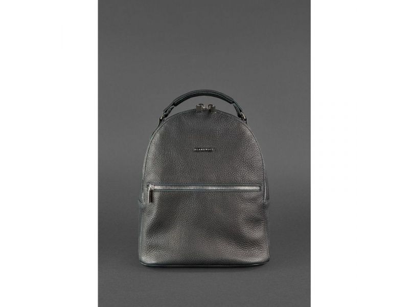 Кожаный женский мини-рюкзак Kylie черный, фото 2