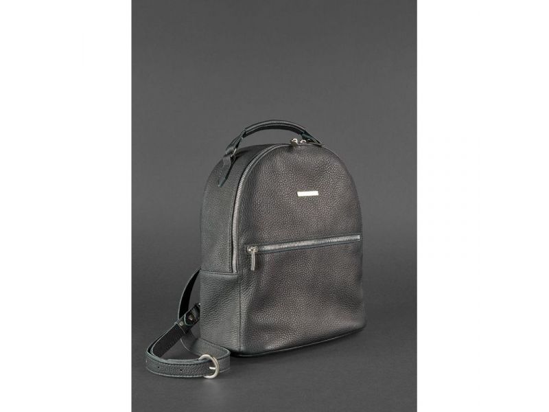 Кожаный женский мини-рюкзак Kylie черный, фото 3