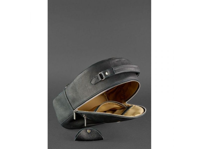 Кожаный женский мини-рюкзак Kylie черный, фото 5