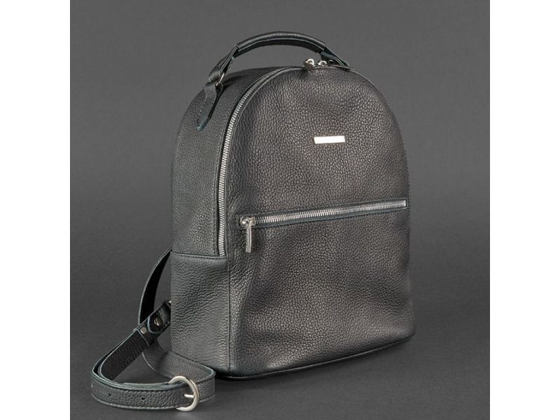 Кожаный женский мини-рюкзак Kylie черный, фото 10