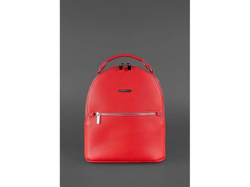 Кожаный женский мини-рюкзак Kylie красный, фото 2