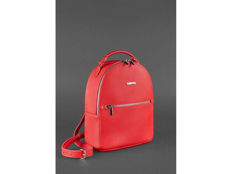 Кожаный женский мини-рюкзак Kylie красный, фото 3