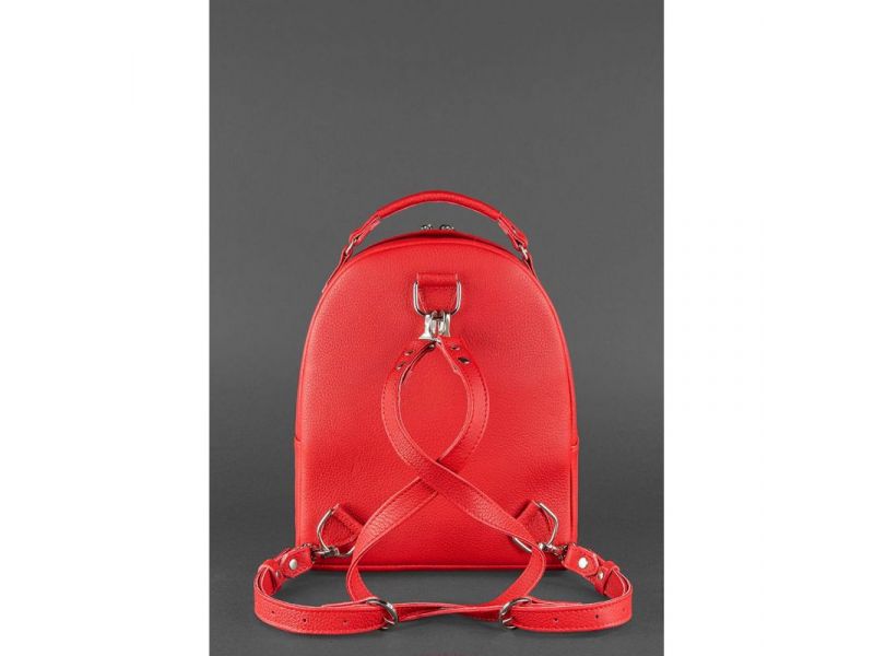 Кожаный женский мини-рюкзак Kylie красный, фото 4
