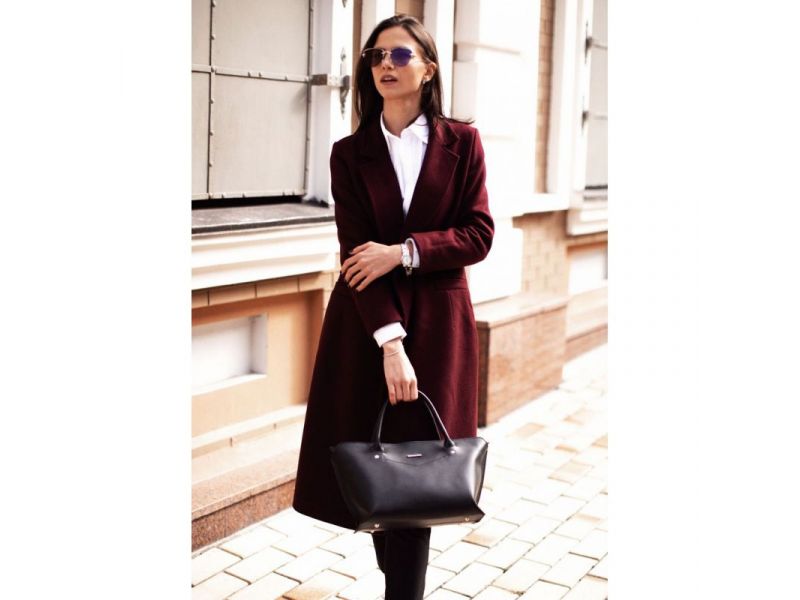 Женская кожаная сумка Midi черная, фото 8