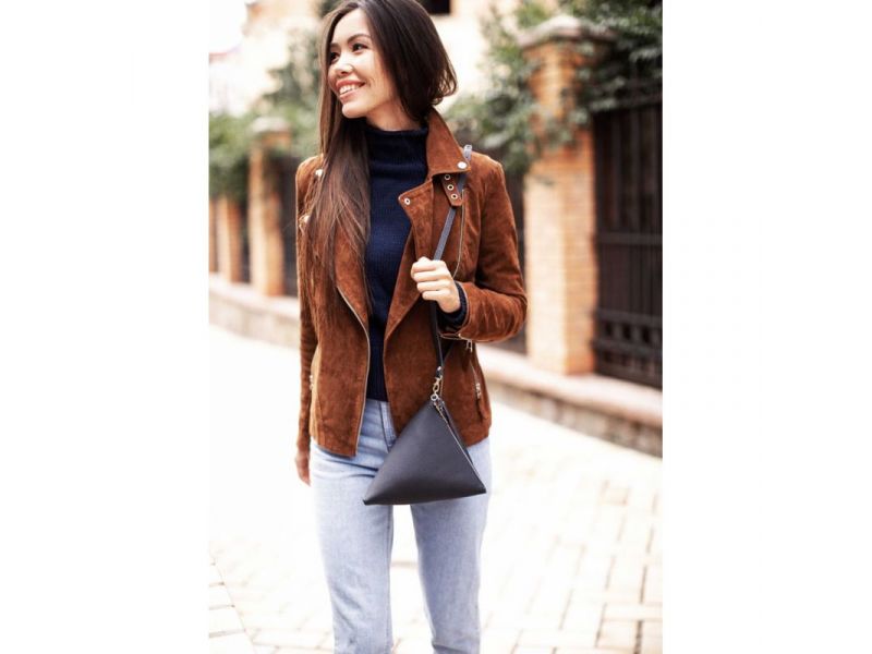 Кожаная женская сумка-косметичка Пирамида синяя, фото 1