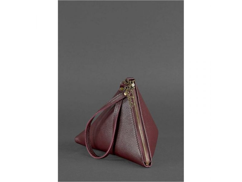 Кожаная женская сумка-косметичка Пирамида Марсала, фото 3