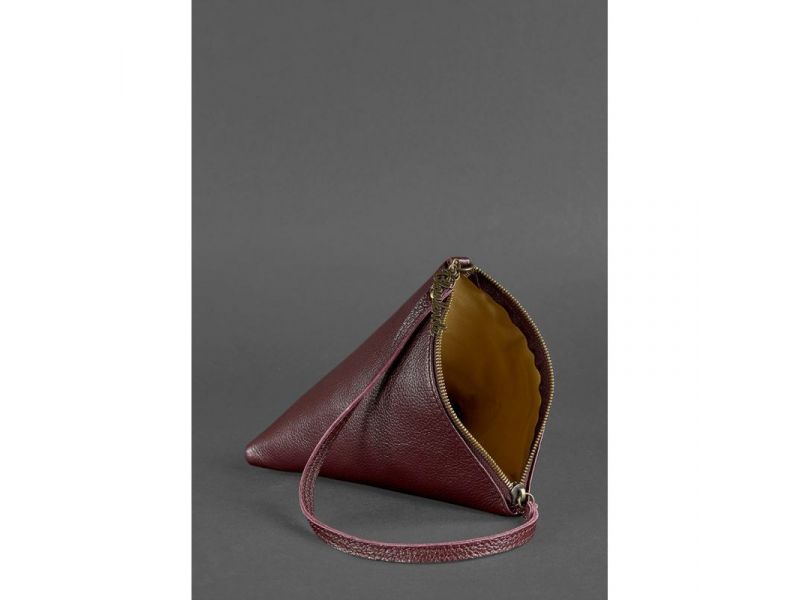 Кожаная женская сумка-косметичка Пирамида Марсала, фото 4