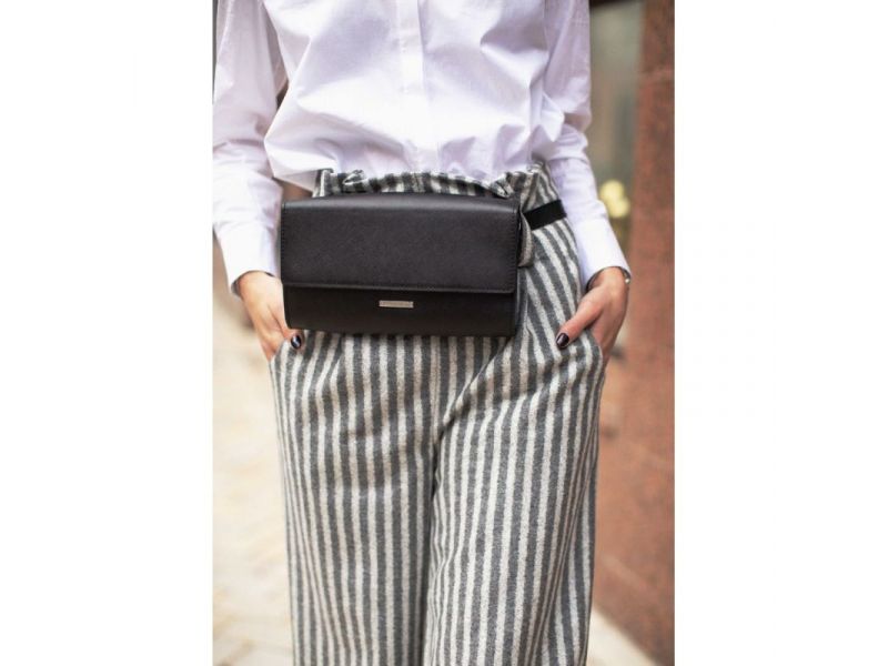 Женская кожаная сумка-трансформер черная Blackwood, фото 8