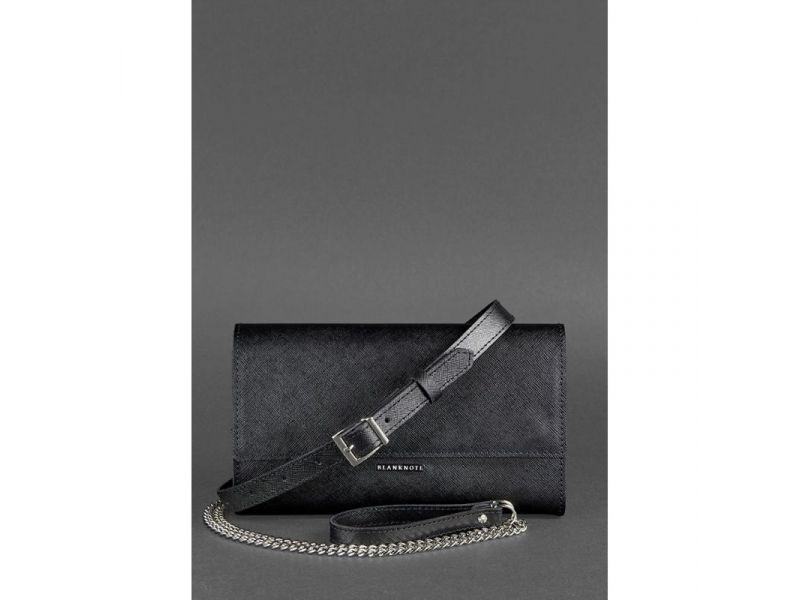 Женская кожаная сумка-трансформер черная Blackwood, фото 4