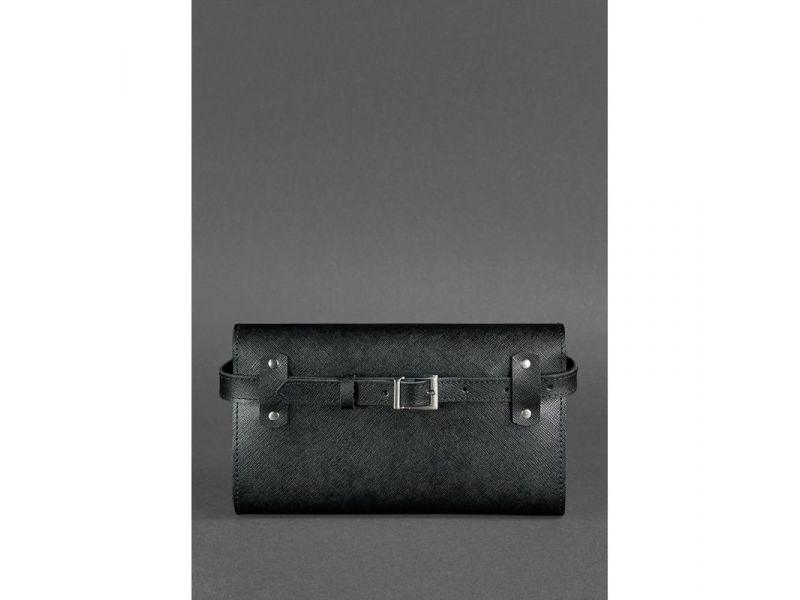 Женская кожаная сумка-трансформер черная Blackwood, фото 5