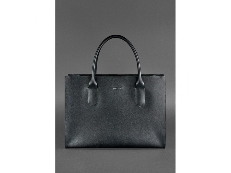 Кожаная женская сумка Шоппер черная Blackwood, фото 2