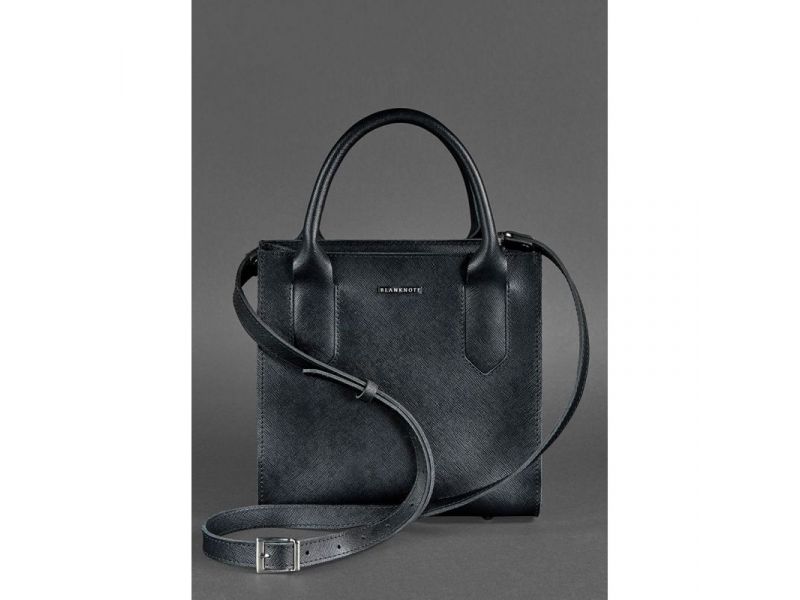 Кожаная женская сумка-кроссбоди черная Blackwood, фото 4