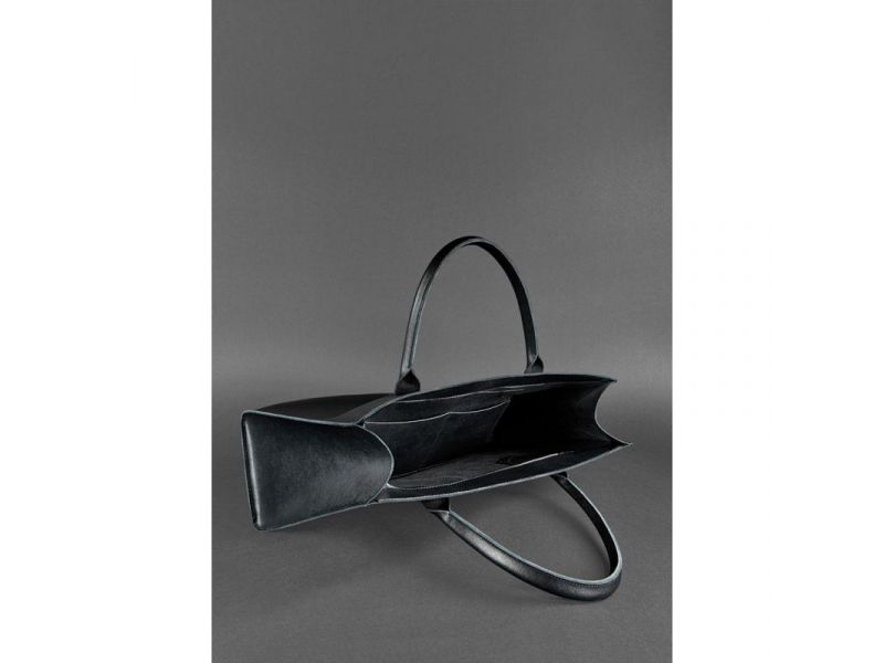 Кожаная женская сумка Шоппер черная Blackwood, фото 3