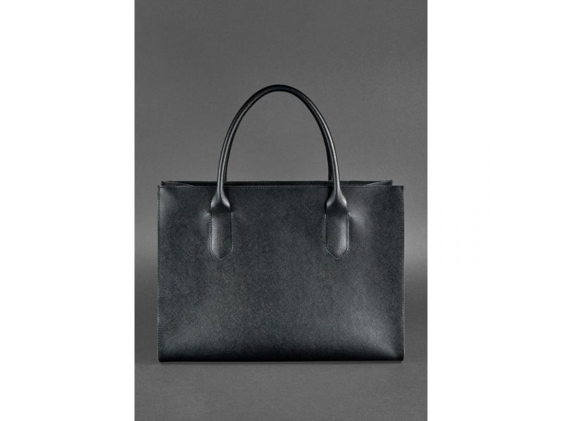 Кожаная женская сумка Шоппер черная Blackwood, фото 5