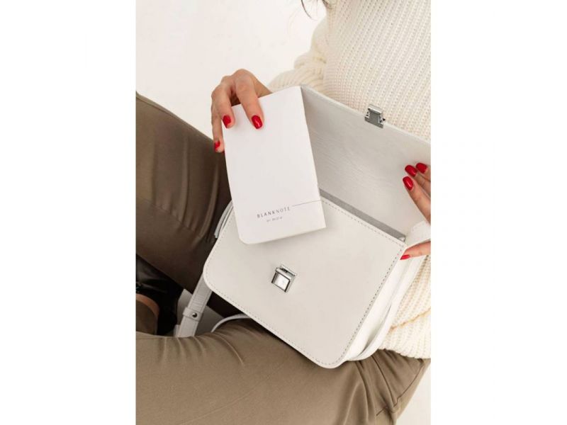 Кожаная женская бохо-сумка Лилу белая, фото 10