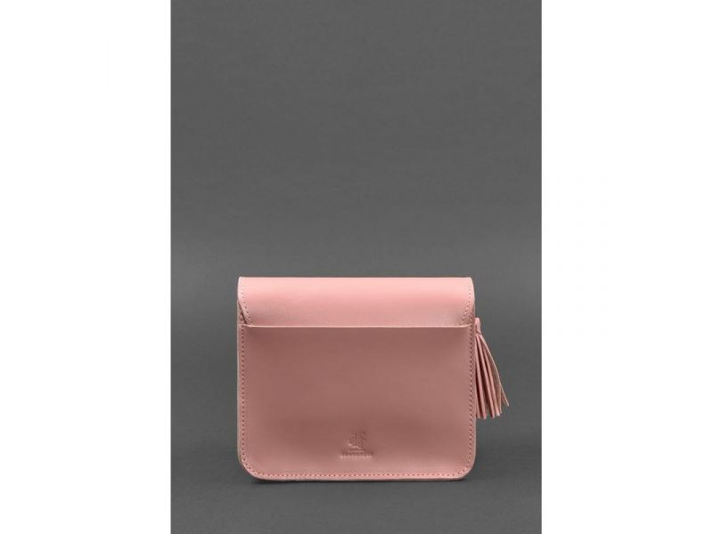 Кожаная женская бохо-сумка Лилу розовая, фото 4