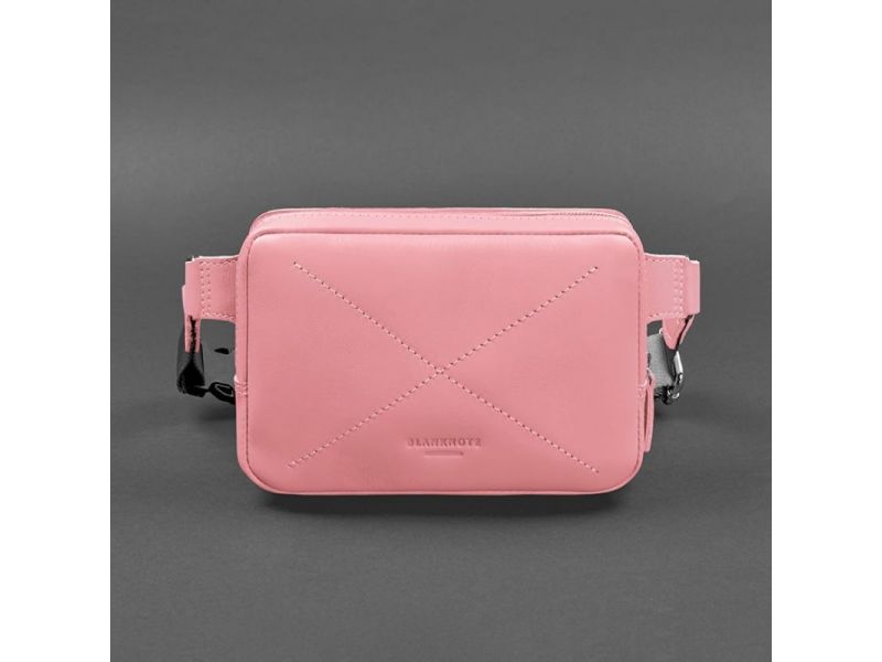 Кожаная женская поясная сумка Dropbag Mini розовая, фото 6