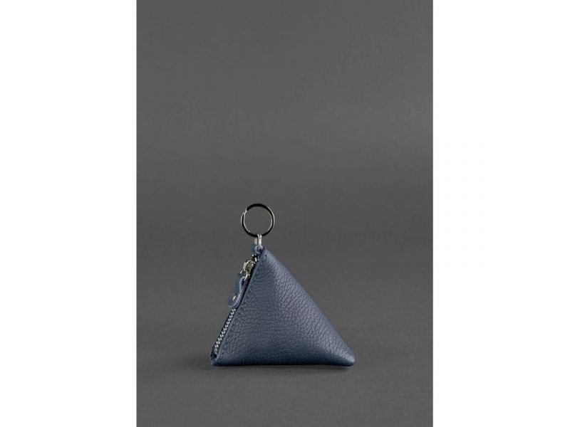 Кожаная монетница 2.0 Пирамида Синяя, фото 1