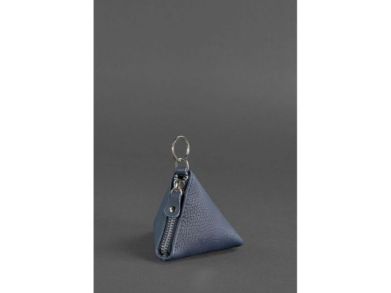 Кожаная монетница 2.0 Пирамида Синяя, фото 2