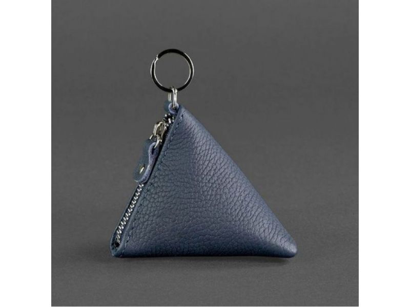 Кожаная монетница 2.0 Пирамида Синяя, фото 4