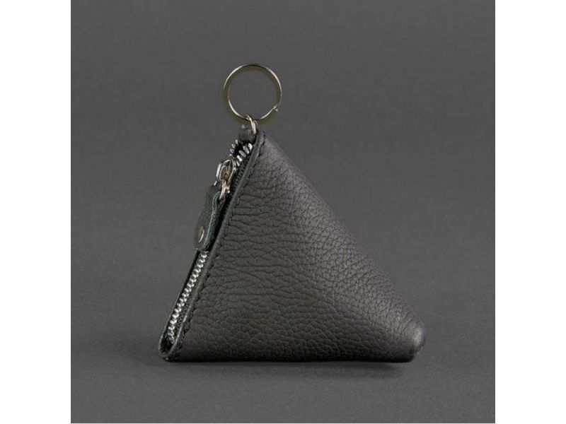 Кожаная монетница 2.0 Пирамида черная, фото 4