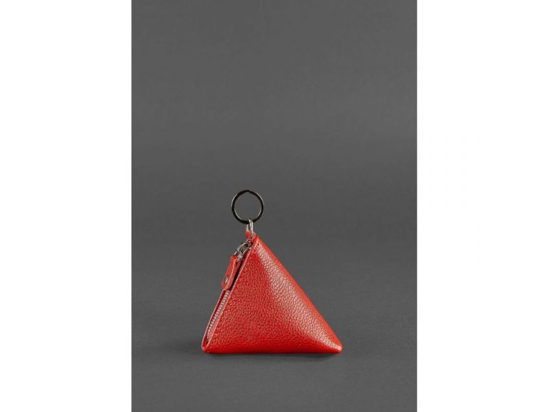 Женская кожаная монетница 2.0 Пирамида красная, фото 1
