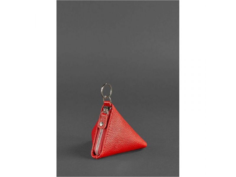 Женская кожаная монетница 2.0 Пирамида красная, фото 2