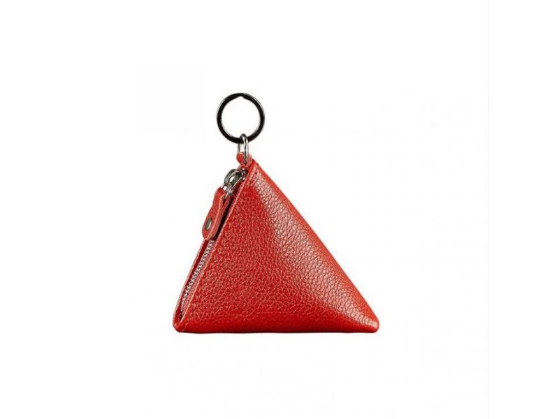 Женская кожаная монетница 2.0 Пирамида красная, фото 5
