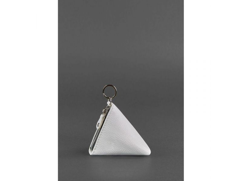 Женская кожаная монетница 2.0 Пирамида белая, фото 1