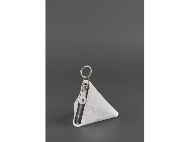 Женская кожаная монетница 2.0 Пирамида белая, фото 2