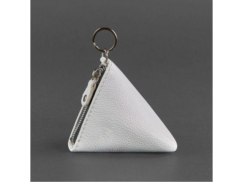 Женская кожаная монетница 2.0 Пирамида белая, фото 4