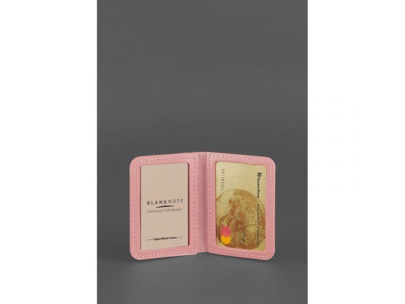 Женская кожаная обложка для ID-паспорта и водительских прав 4.0 Розовая, фото 2