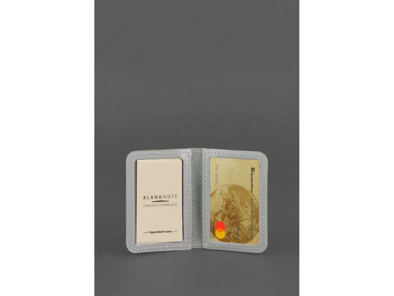 Женская кожаная обложка для ID-паспорта и водительских прав 4.0 Серая, фото 2