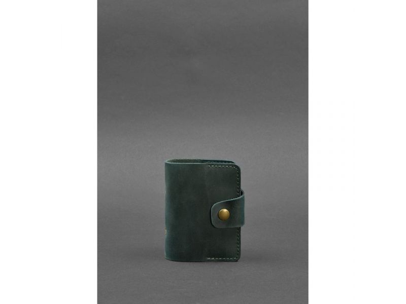 Кожаный кард-кейс 7.1 (Книжечка) зеленый Crazy Horse, фото 1