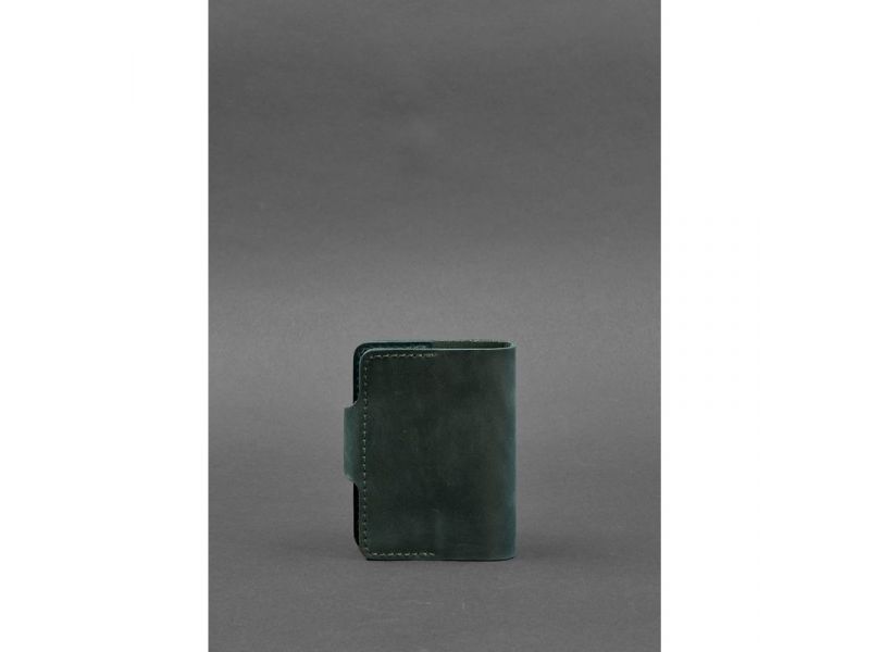 Кожаный кард-кейс 7.1 (Книжечка) зеленый Crazy Horse, фото 4