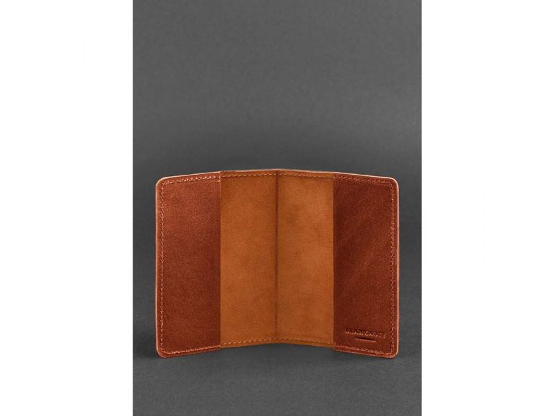 Кожаная обложка для паспорта и военного билета 1.3 светло-коричневая, фото 3