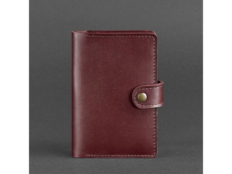 Кожаная обложка для паспорта 3.0 бордовая, фото 5