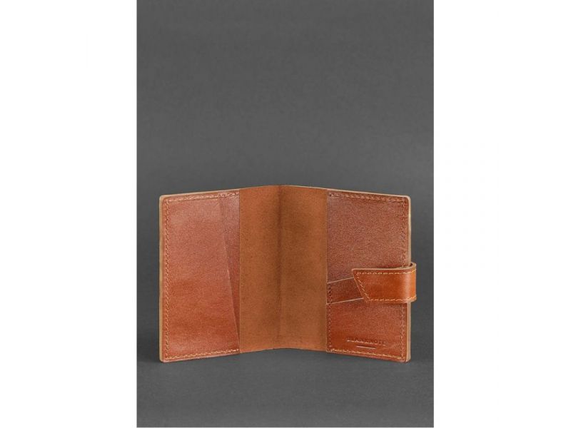 Кожаная обложка для паспорта 4.0 светло-коричневая, фото 3