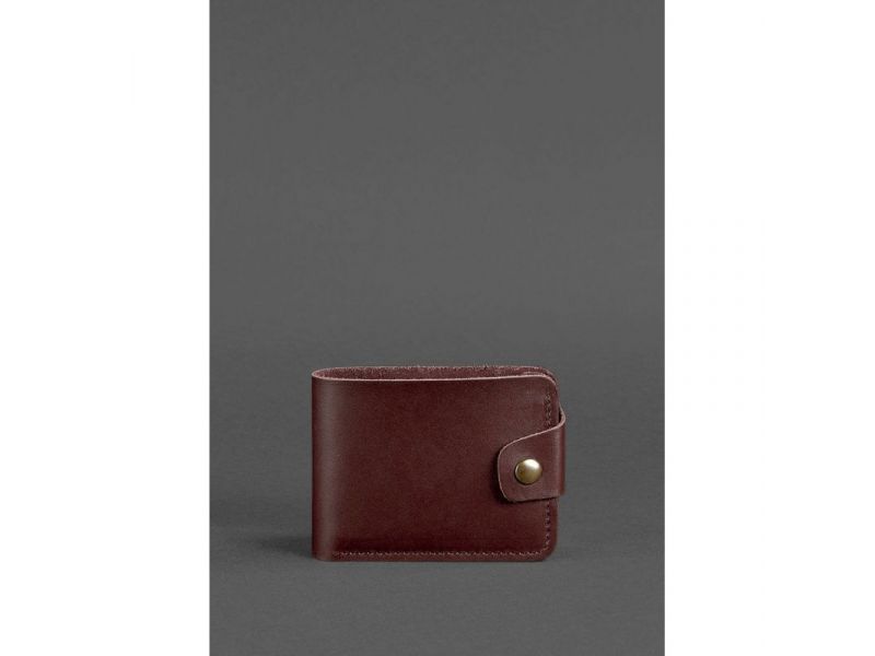 Кожаное портмоне 4.3 бордовое, фото 1