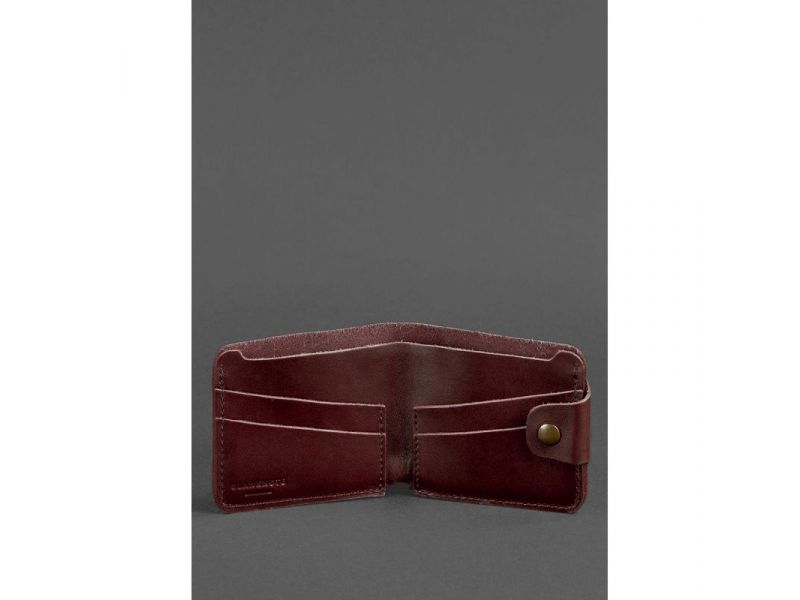 Кожаное портмоне 4.3 бордовое, фото 3