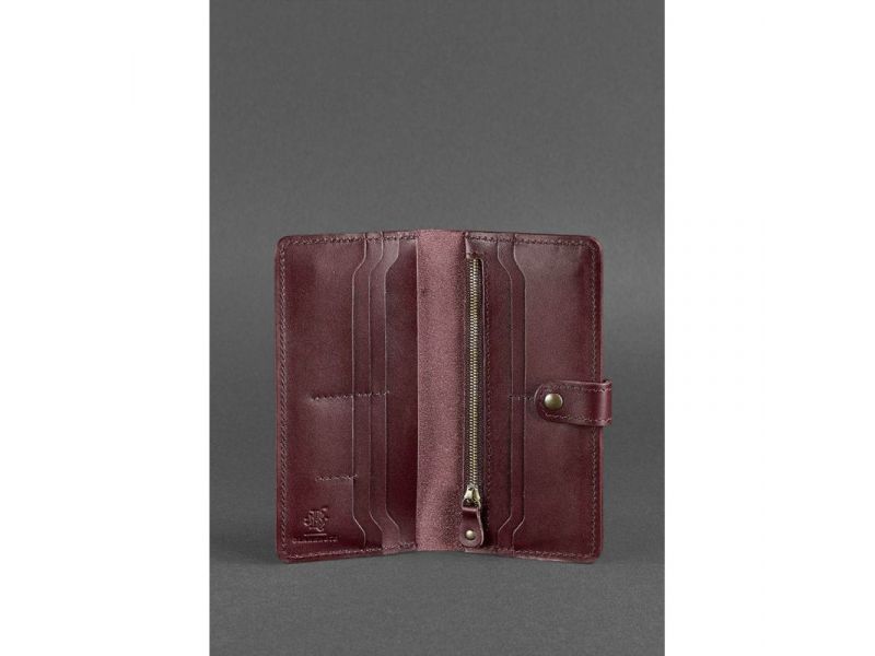 Кожаное женское портмоне 7.0 бордовое, фото 4