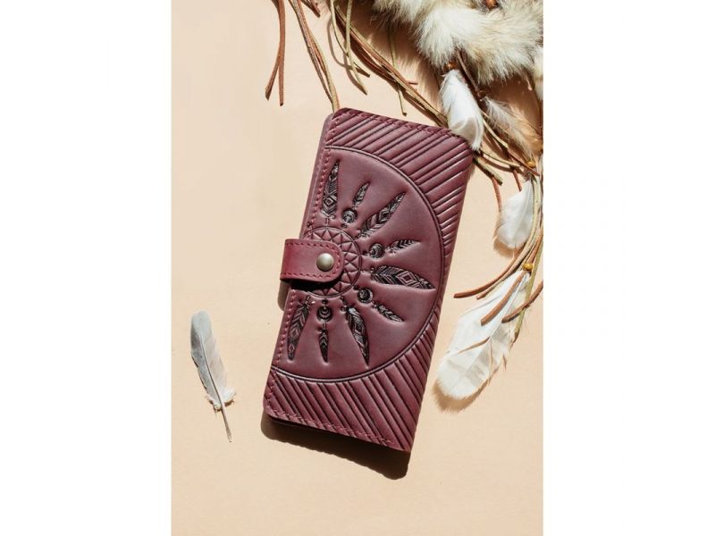 Кожаное женское портмоне 7.0 Инди Бордовый, фото 1