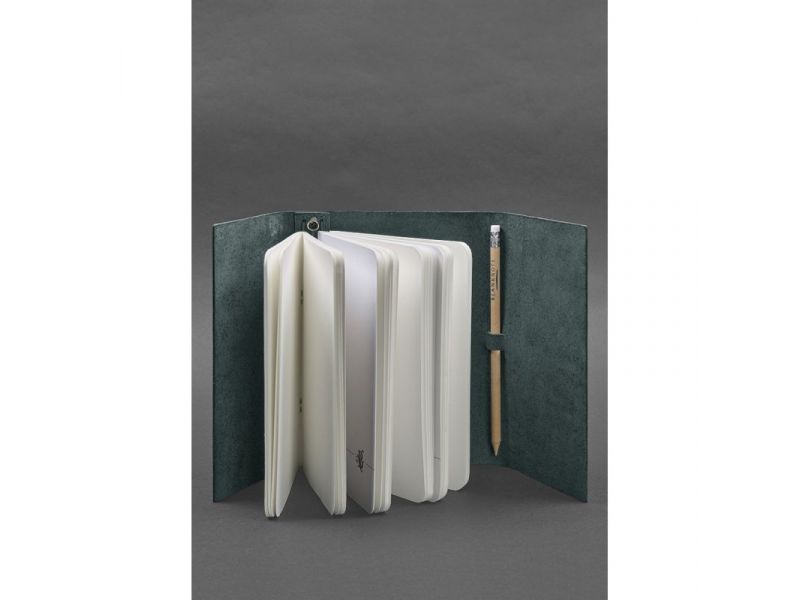 Кожаный блокнот (Софт-бук) 1.0 зеленый, фото 2