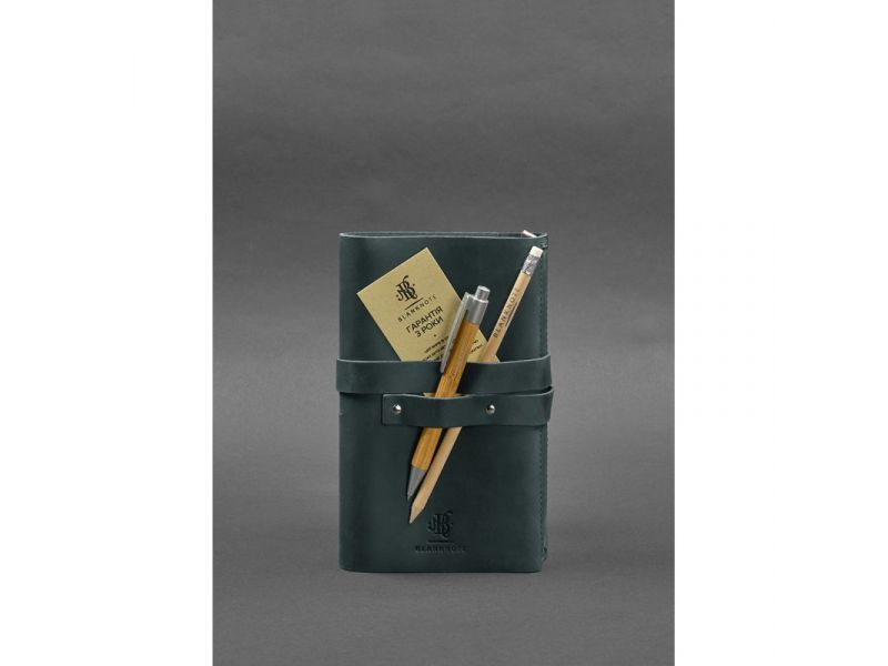 Кожаный блокнот (Софт-бук) 1.0 зеленый, фото 3