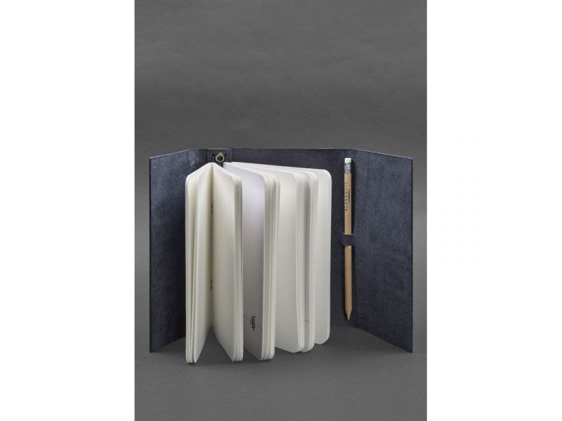 Кожаный блокнот (Софт-бук) 1.0 синий, фото 2