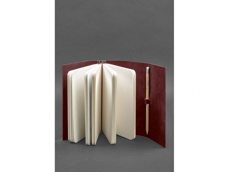 Кожаный блокнот (Софт-бук) 1.0 бордовый, фото 2