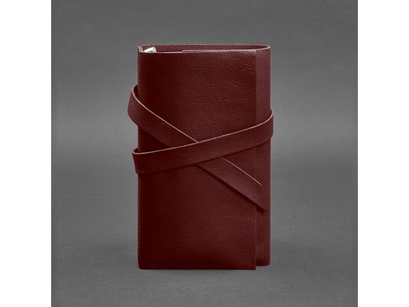 Кожаный блокнот (Софт-бук) 1.0 бордовый, фото 4