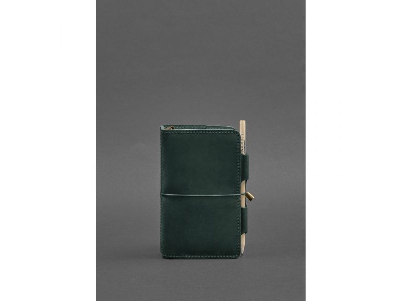 Кожаный блокнот (Софт-бук) 3.0 зеленый Crazy Horse, фото 1