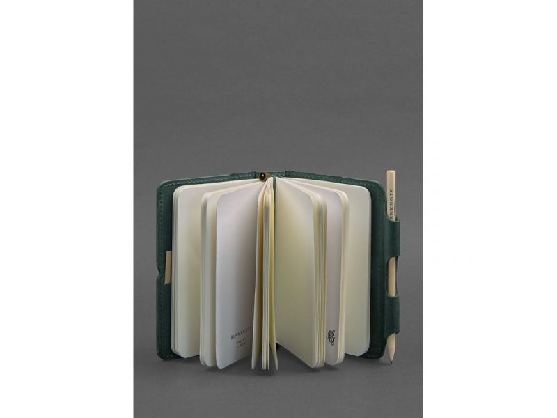 Кожаный блокнот (Софт-бук) 3.0 зеленый Crazy Horse, фото 2