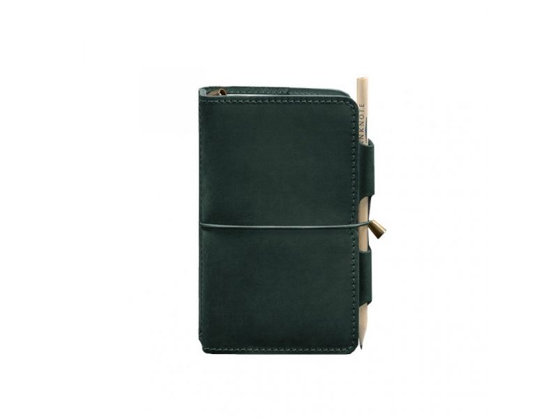 Кожаный блокнот (Софт-бук) 3.0 зеленый Crazy Horse, фото 6